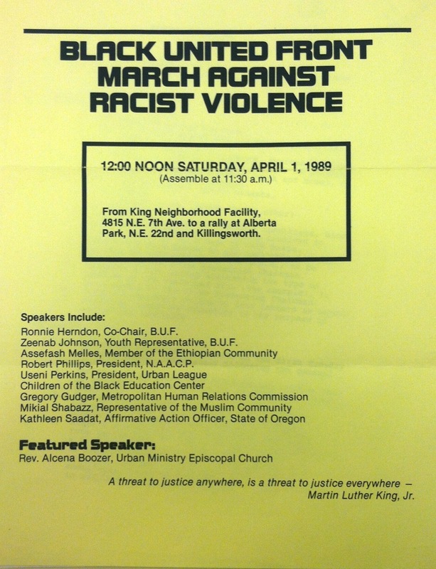 Black United Front March Flyer