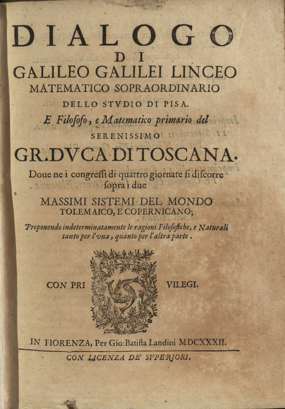 Title page, Dialogo di Galileo Galilei, 1632