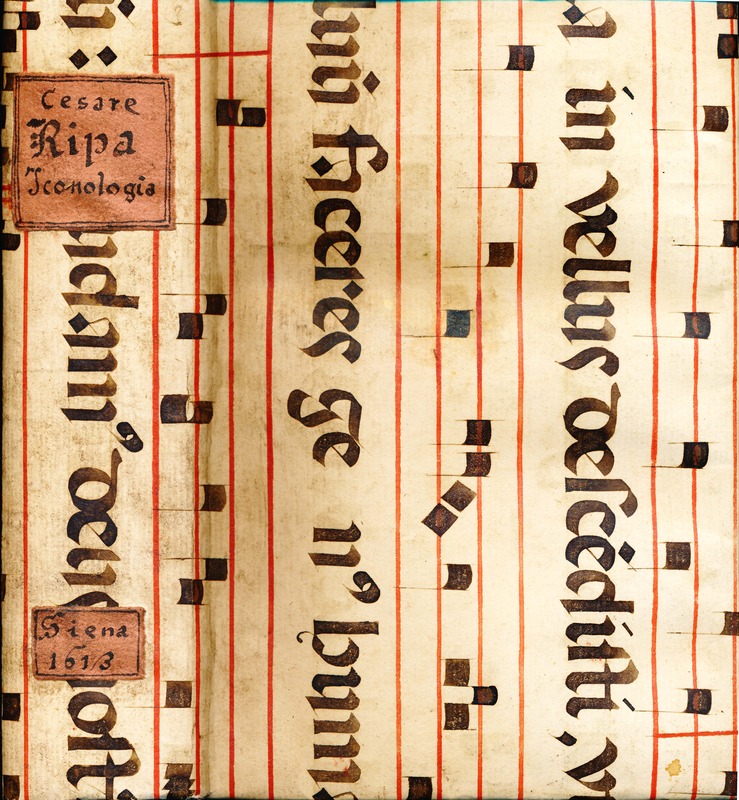 Spine and front cover of Ripa's Iconologia