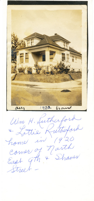 The Rutherford family home, c. 1922