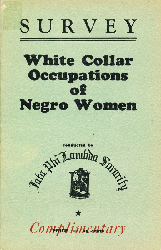 Survey of White Collar Occupations of Negro Women