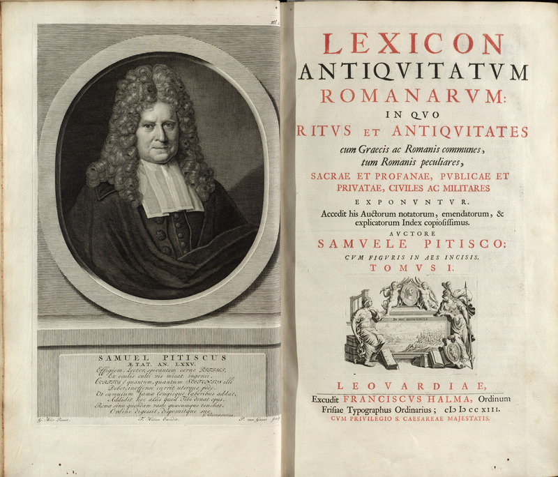 Portrait and title page, t.1, Samuel Pitiscus Lexicon 1713