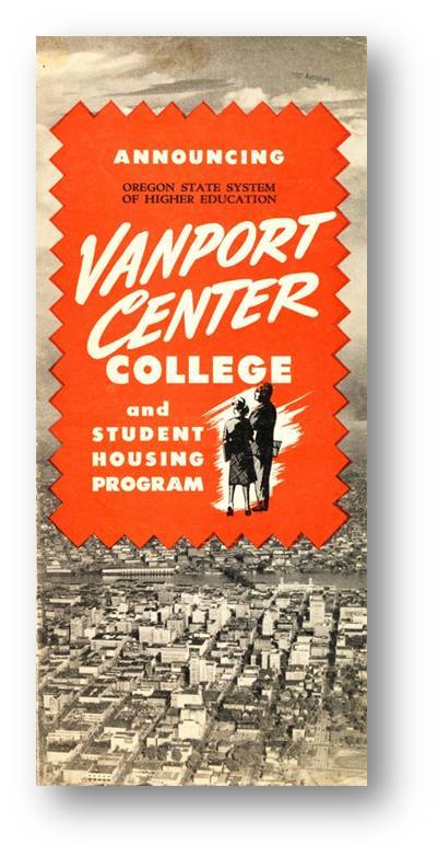 Cover of Vanport Center brochure in mid-1940s