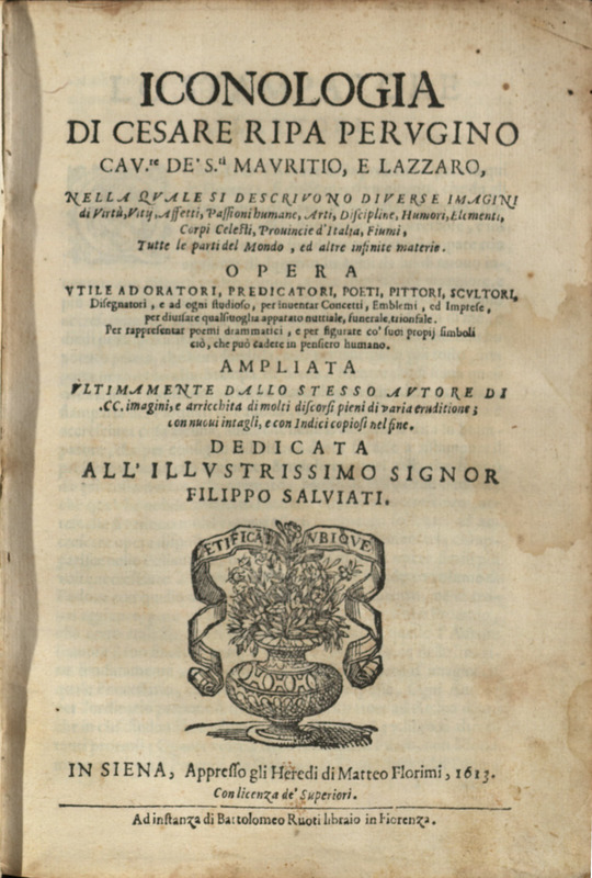 Title page, Iconologia di Cesare Ripa, 1613