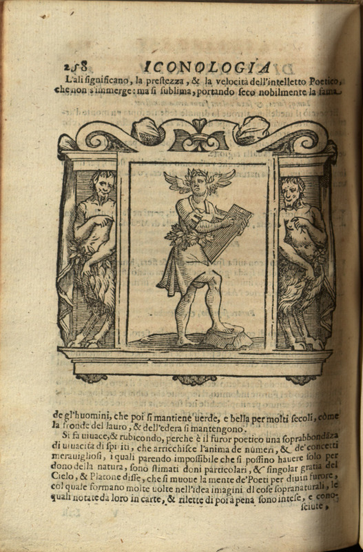 Illustration accompanying the entry "Furor Poetico," p. 258, Iconologia de Cesare Ripa