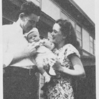 Family with baby at Vanport, 1947