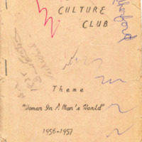 Cover of Culture Club Year Book 1956-57