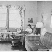 Vanport student studying at home, 1947