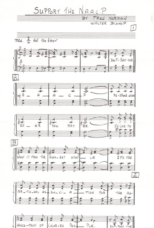 Sheet music, "Support the NAACP"