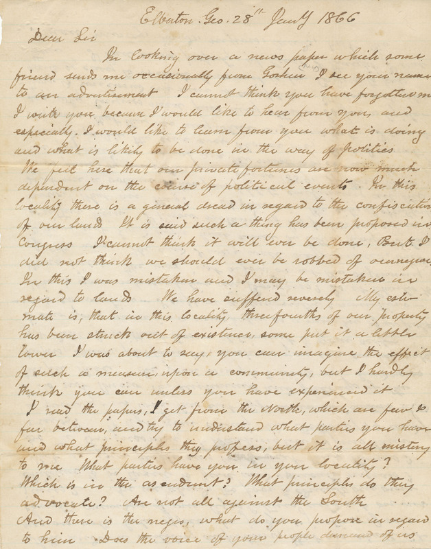 Van Duzer letter, page 1