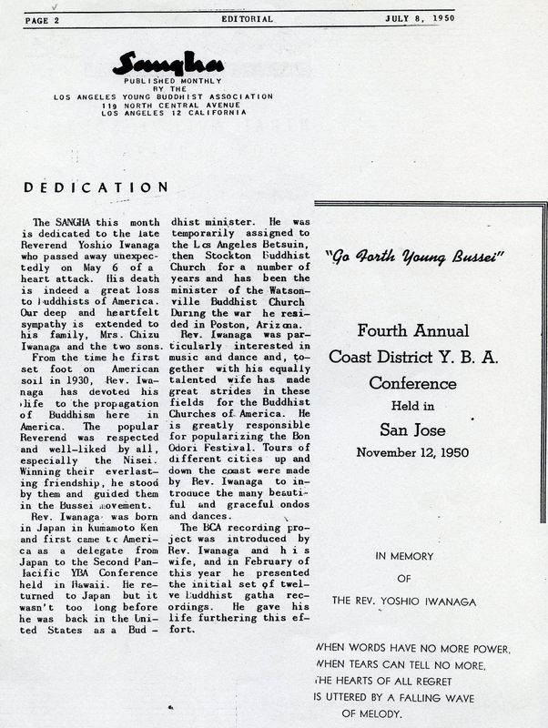 Newsletter clippings, 1950.