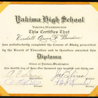 Yakima HS Diploma Verdell 1931.jpg